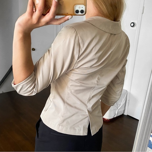 🐚 MMM BEIGE CAPRI SLEEVE BLAZER JACKET! - Picture 3 of 14